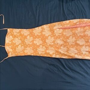 Hello Molly Strapless Dress in Orange and White